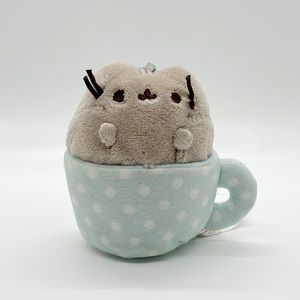⚡️3/$15⚡️ Gund Pusheen Cat in Tea Cup Plush Mini Keychain/Charm